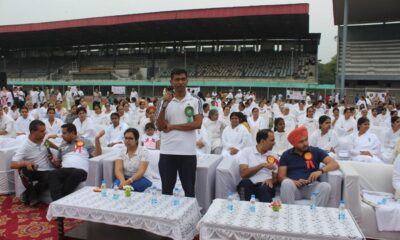 Hundreds of people practiced yoga during various events celebrating International Yoga Day