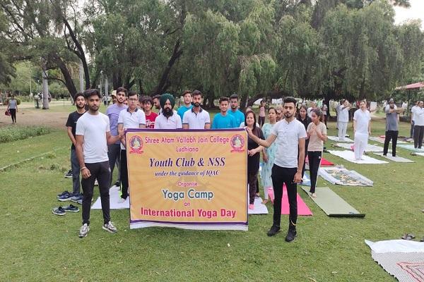 Yoga Camp organized by Shri Atam Vallabh Jain College to celebrate International Yoga Day