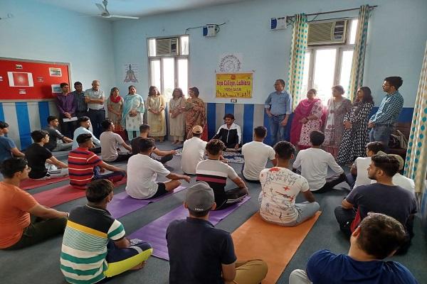 International Yoga Day was celebrated at Arya College