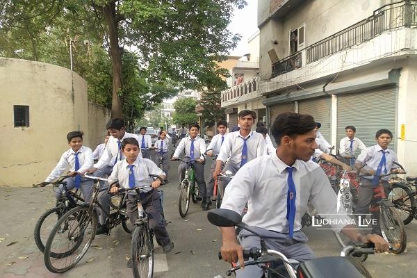 Students celebrate World Environment Day with a bicycle rally