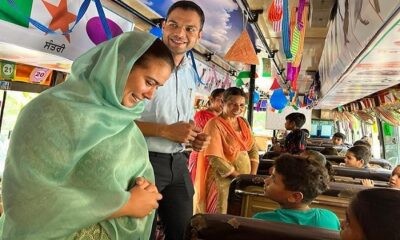 Slum children get 'rays of knowledge' in a moving bus