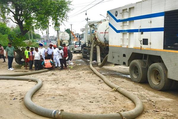 Cleaning work going on through 'Super Section Machine' due to the efforts of Bibi Manukke