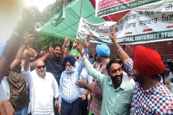 PAU students ended the sit-in, celebrated by wearing Bhangra