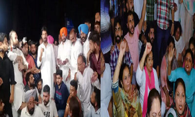 Congress workers sitting on dharna after the arrest of former minister Ashu