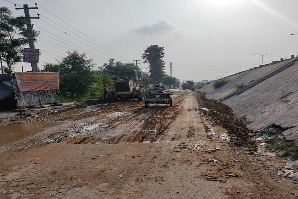 NHAI Repair of service lanes in Jagraon started by