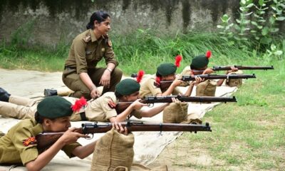 Firing training given during Joint Annual Training Camp at Khalsa College for Women