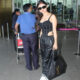 Mouni Roy appeared in a black dress, decorated with vermilion