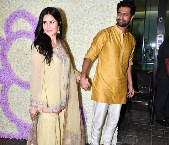 Katrina-Vicky reached Salman's sister Arpita's house for Ganesh Puja, posed holding her husband's hand