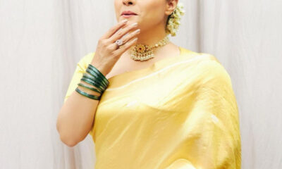 Actress Kajol showed a bubbly style in the pictures, looking glamorous in a yellow saree.