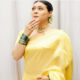 Actress Kajol showed a bubbly style in the pictures, looking glamorous in a yellow saree.
