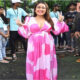 Neha Kakkar appeared in a bold style, posing on the streets of Mumbai in a pink gown