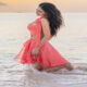 Mouni Roy was seen in a red dress on the beach, posing in a cool style