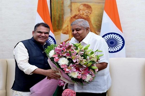 Rajya Sabha MP Sanjeev Arora met President Jagdeep Dhankhar