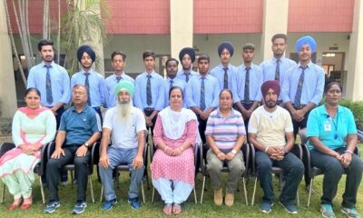 The players of Nankana Sahib School won the first place in basketball