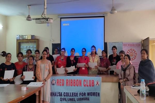 "Quiz Competition" organized by Red Ribbon Club at Khalsa College for Women