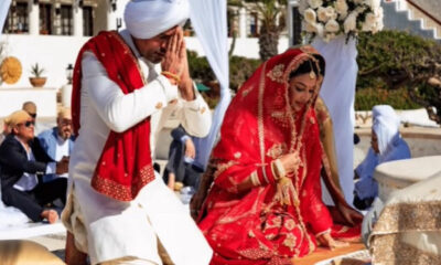 Rubina Bajwa got married with Gurbaksh in a red pair, sister Neeru Bajwa decorated JJ's bouquet.