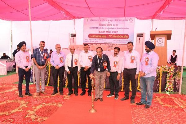 State-of-the-art machinery on display during a one-day industry interface at Kisan Mela at Seafet