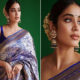 Janhvi did a bold photoshoot in a blue saree, the pictures went viral on social media.