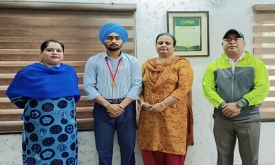 The player of Nankana Sahib School won the first place in the district level wrestling competition