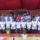 The female students of Guru Gobind Singh Public School played in a volleyball match