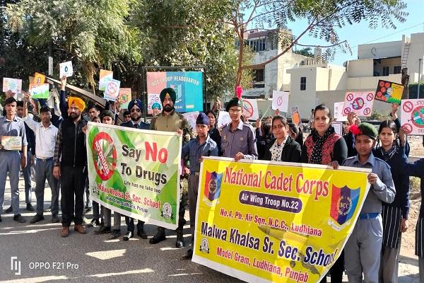 Anti-drug rally held by NCC cadets of Malwa Khalsa School