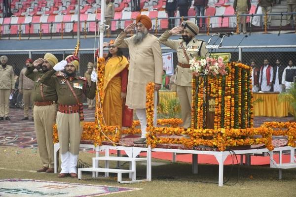 Sandhavan unfurled the national tricolor on the occasion of 74th Republic Day in Ludhiana