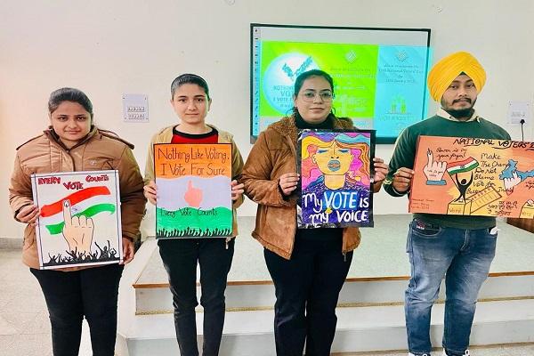 Speech and poster making competition conducted on 13th National Voter's Day