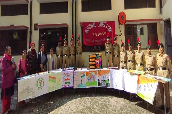 Posters made by cadets of Devaki Devi Jain College regarding Republic Day