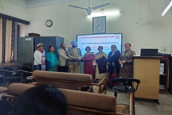 Faculty Development Program conducted on Introduction and Development of e-Content