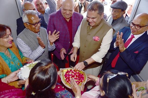 JL Oswal and MP Arora inaugurated the multipurpose hall