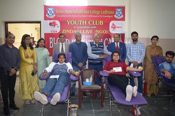 Blood donation camp organized at Sri Atam Vallabh Jain College