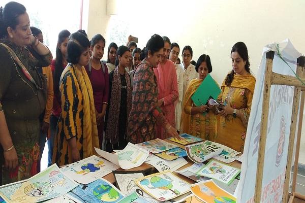 Poster making competition organized at Khalsa College for Women regarding water conservation