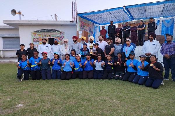 The baseball team of Ramgarhia Girls College won the gold medal