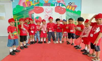 Students of Drishti Public School celebrated "Red Day"