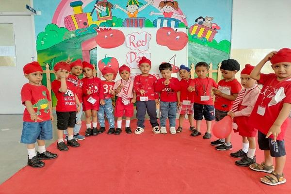 Students of Drishti Public School celebrated "Red Day"