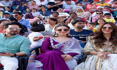 The star cast of the film 'Gode Gode Chow' witnessed the retreat ceremony at the Attari border