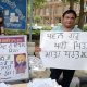RTI activists protest outside Galada office, illegal colonies being cut with collusion