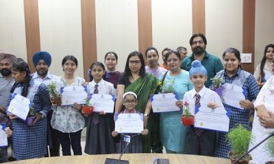 Certificates and plants were distributed to 52 students for their best artwork