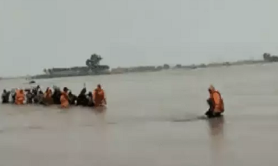 At the water danger mark in Bhakra, the embankment of Budha river broke