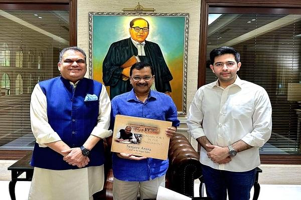 Kejriwal launched the Arora coffee table book "Punjab Voice in the Parliament" in the Rajya Sabha