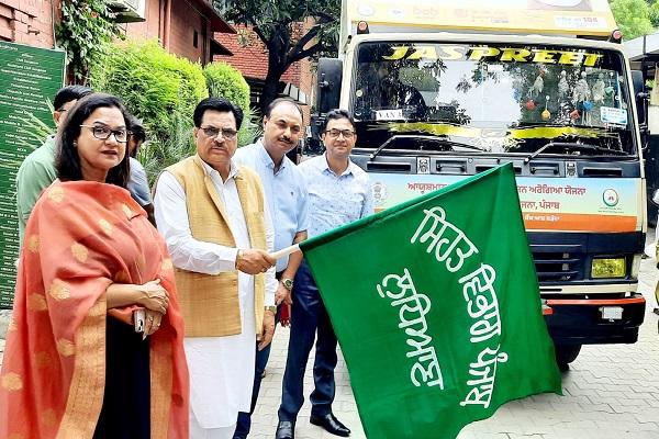 A van was dispatched to create awareness about the Chief Minister Health Insurance Scheme