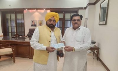 MLA Baga handed over his one month salary check to the CM as a relief fund