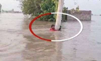 The person trapped in the flood water hugged the white person, cried for several hours, see what happened?