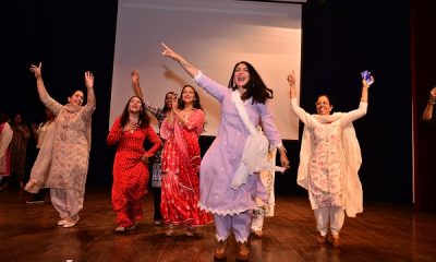 The star cast of the Punjabi film 'Boohe-Barian' arrived at Khalsa College for Women in Ludhiana